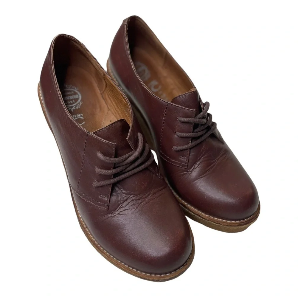 Jeffrey Campbell Barnest Women’s Brown Leather Wedge Shoes